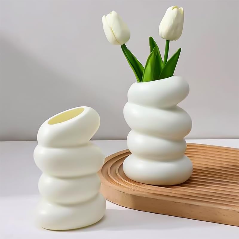 HASTHIP Flower Vase for Living Room with Spiral Shape and 15x9x6cm Size | PP Home Decor