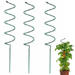 HASTHIP Plant Support Stick 3 pcs 15.75 in for Indoor and Outdoor Planters featuring Spiral Metal Design