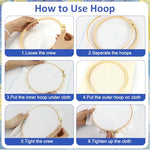HASTHIP® DIY Punch Needle Art Kit Beginners DIY Starry Night Punch Needle Art with Embroidery Needles,Tutorial,20x20cm Embroidery Hoop Gift for Kids Adults