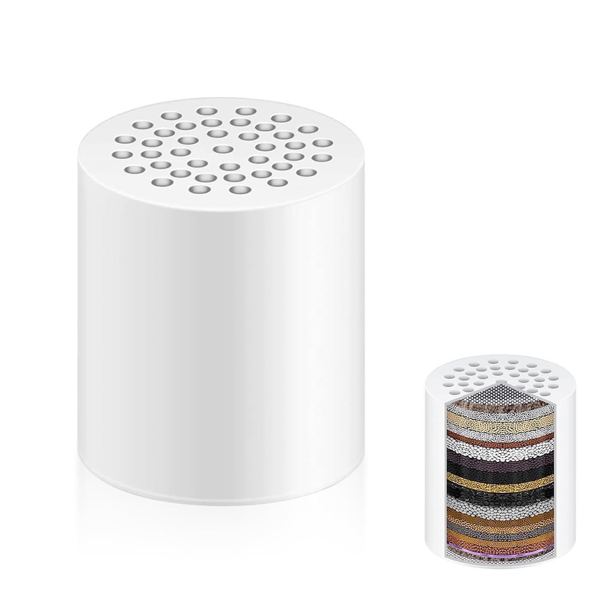 HASTHIP Shower Filter Replacement for Universal Shower Heads with 20 Stage Activated Carbon Core 20Pcs 6.1x6.9cm | Removes Chlorine and Heavy Metals