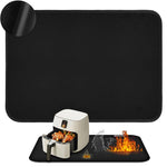HASTHIP® Heat Resistant Mat for Countertop, 15x18in Hot Pads for Kitchen Countertop Protector,Silicone Heat Resistant Mat for Air Fryer, Deep Fryer, Oven-Black