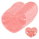 HASTHIP® 100Pcs Pink Heart Ziplock Pouches 10x10cm, Reusable Transparent Small Bags for DIY Handmade Jewelry, Bracelets, Earrings, Gift Packaging and Small Business Use