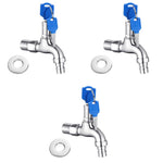 HASTHIP Outdoor Faucet Lock System for Gardens and Kitchens with Integrated Lock 2 Keys Stainless Steel 1/2 Connection | 3 PCS Set