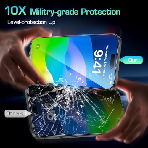 HASTHIP® Compatible with iPhone 16 2Pcs Privacy Screen Protectors HD Tempered Glass Screen Protectors Anti-scratch Screen Protectors with Screen Alignment Tool & Accessories Pack