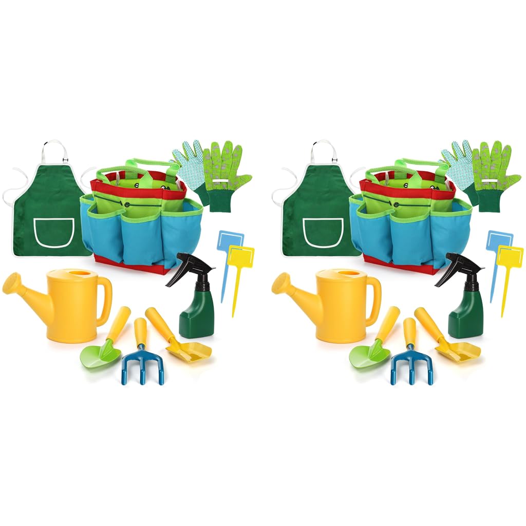 HASTHIP Kids Gardening Tools Set for Outdoor Play with 18PCS Plastic Equipment | Ideal Toddler Gift