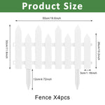 HASTHIP® Outdoor Garden Fence Border - Garden Edging Fence Decorative - White Garden Picket Fence Panels - Weather-Proof PVC Garden Fence Decorative - Flower Bed Fencing for Pathway, Yard,Lawn