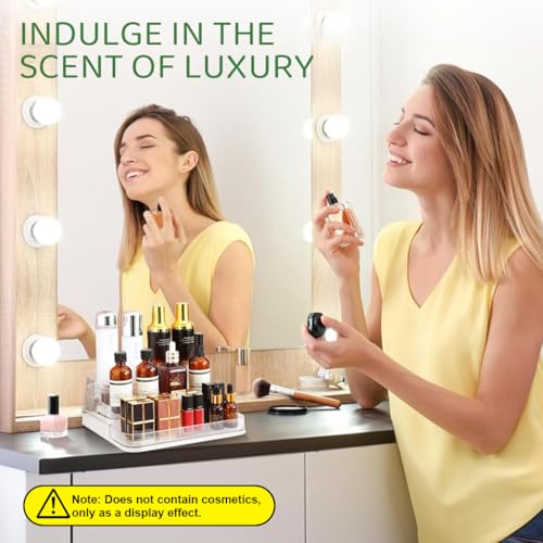 HASTHIP® Exhibidor de perfumes, estante elevador acrílico transparente 3 niveles