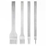HASTHIP® 4Pcs Leather Stitching Punches Stitching Chisel Set, 1/2/4/6 Prong Stitching Punch Tool Stitching Prong for DIY Leather Crafts Hand Leather Stitching Tools
