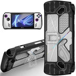 HASTHIP® Case for Rog Ally, Rog Ally Game Console Protector, Anti-Scratch TPU Cover with Folding Kickstand, Transparent PC + TPU Case Non-Slip Protective Case Skin Cover, Not Include the Console