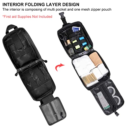 HASTHIP® First Aid Box for Medical Emergency Kit, Heavy Duty and Large Capacity Military Grade Rip-Away Ifak Pouch for Sports, Hiking, Camping, Traveling (Bag Only)