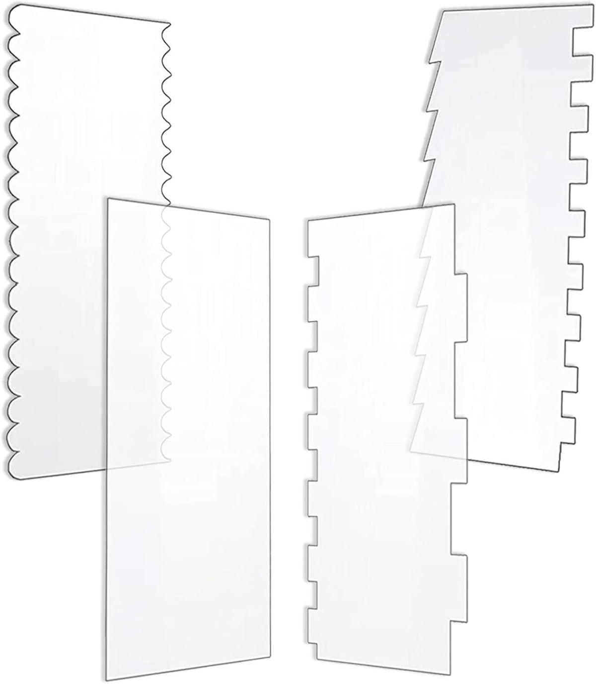 HASTHIP Cake Scraper Set for Icing with 7 Textured Edges and 9.4×3.9 in Comb Size | Food‑Grade Tool