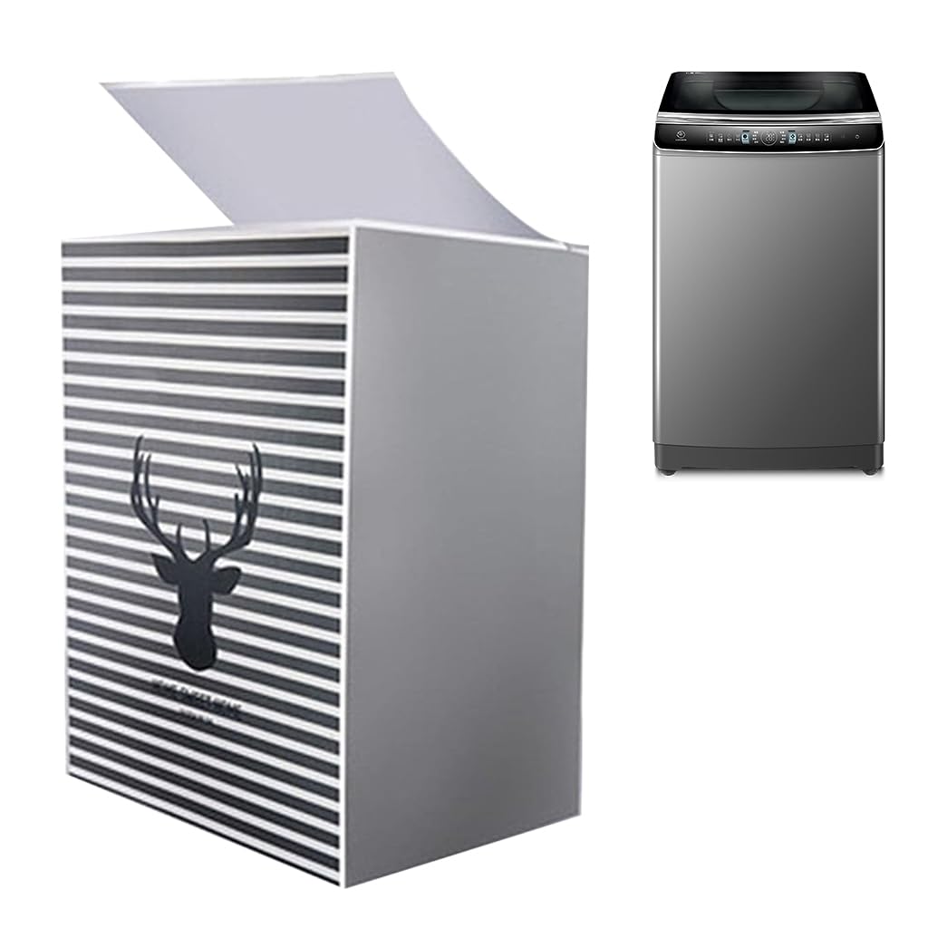 HASTHIP Washing Machine Cover for Top Load Washers with Zipper Access 56x60x83cm | Black Dustproof PEVA