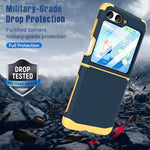 HASTHIP® Phone Case for Samsung Galaxy Z Flip 6 TPU Phone Case with 3.4 inches External Screen Cover Fashion Constrast Color TPU One-piece Hinged Phone Case for Samsung Galaxy Z Flip 6