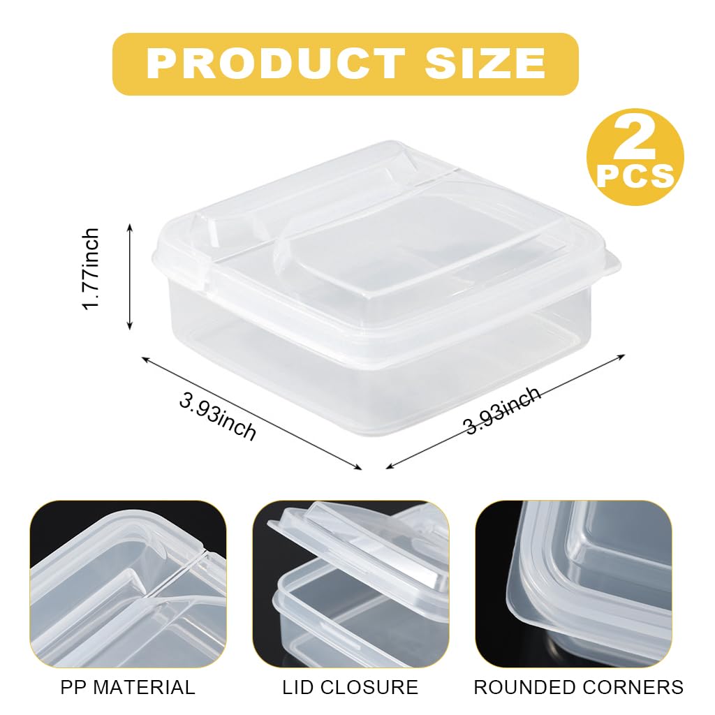 HASTHIP Cheese Storage Containers for Fridge featuring Airtight Flip‑Up Seal Lids 3.9×3.9 in | BPA‑Free Plastic 2 Pack