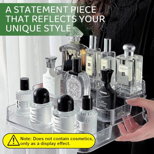 HASTHIP® Exhibidor de perfumes, estante elevador acrílico transparente 3 niveles