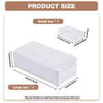 HASTHIP Small Clear Cable Organizer Boxes for Travel and Crafts with Storage Tray | 7 Pcs 6.5x9.5x2.5cm Durable PP Set