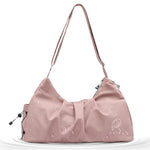 HASTHIP® Bolsa Deporte Mujer Grande Impermeable Nylon con Compartimento para Zapatos,Bolsa Gimnasio Multifuncional Ligera Viaje Hombro Plegable para Fitness,Yoga Natación Rosa