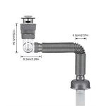 HASTHIP Sink Drain Pipe for Bathroom with 42–96cm Adjustable Length & Flexible Design | Stainless Steel Pop-Up Valve