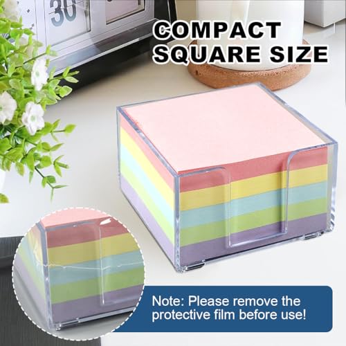 HASTHIP® 500 Sheets Sticky Notes Pad, 2.95" Square, 4 Pastel Colors, Removable Self-Adhesive Memo Pads for Office and School Use