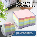 HASTHIP® 500 Sheets Sticky Notes Pad, 2.95" Square, 4 Pastel Colors, Removable Self-Adhesive Memo Pads for Office and School Use