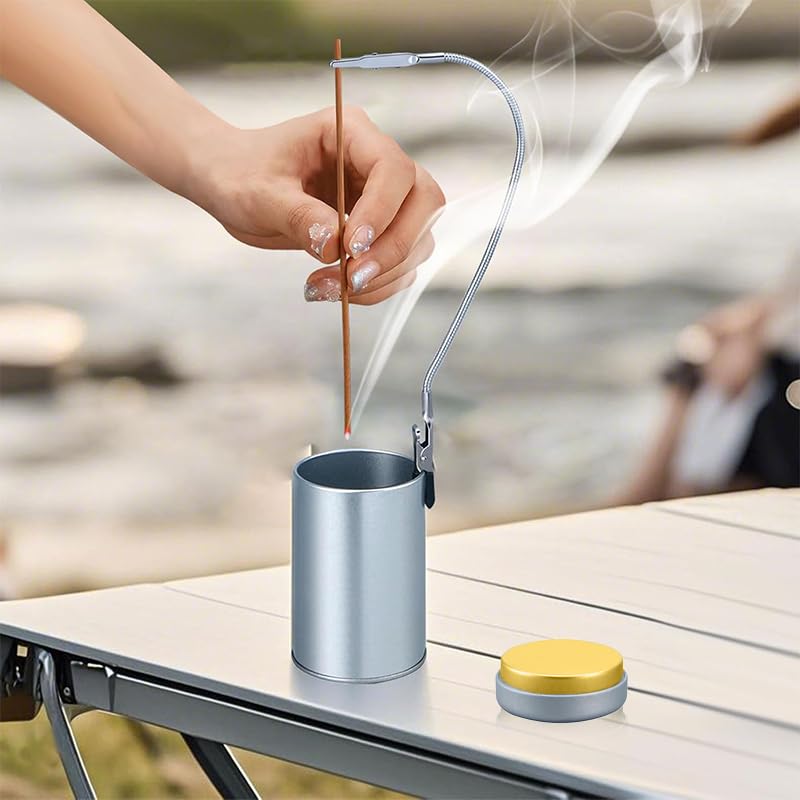 HASTHIP Incense Sticks Holder for Home Use with Dual Ended Clips and 28 cm Tray | Stainless Steel 2pcs Set