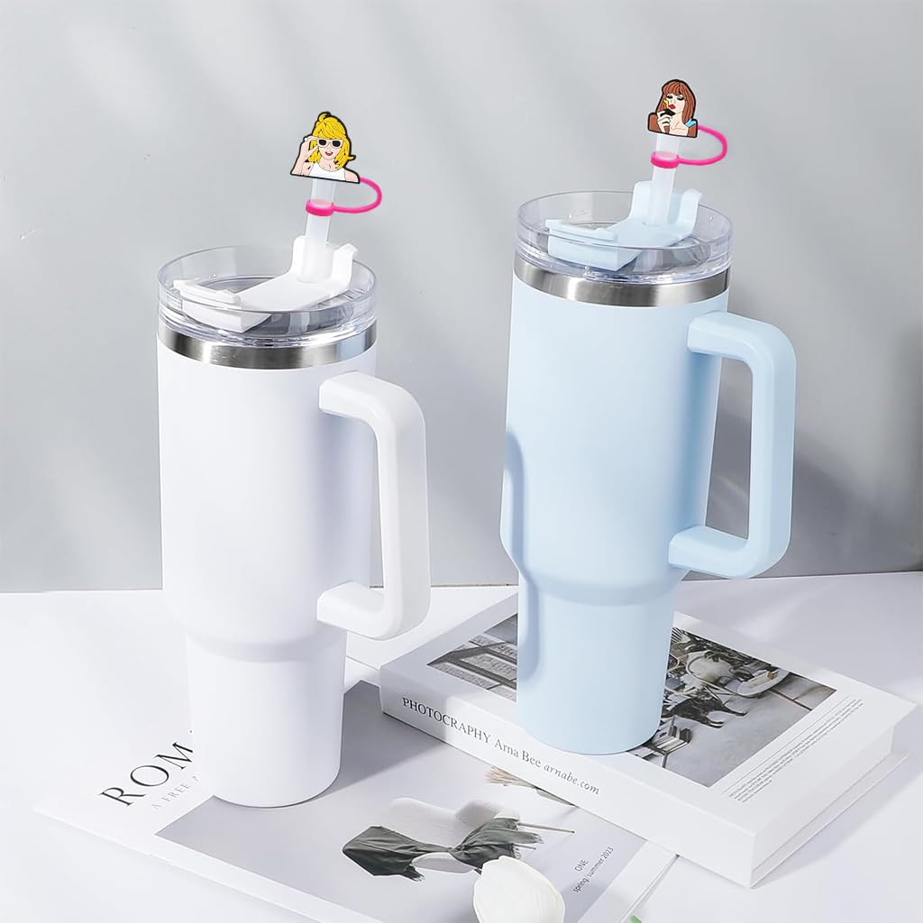 HASTHIP Stanley Straw Cover for 30 and 40 Oz Cups with 10 mm Fit and Food Grade Silicone | Cute Gift for Fans