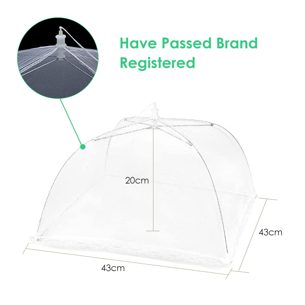 HASTHIP 4 Pack Food Cover Tents, 17 inch Pop-Up Mesh Food Covers Tent Umbrella, Reusable and Collapsible Screen Net Protectors for Outdoors Parties Picnics BBQs Keep Out Flies Bugs Mosquitoes