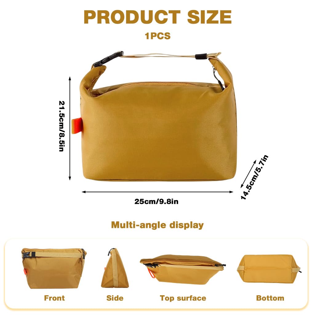 HASTHIP Insulated Lunch Bag for Work and School with Aluminum Foil Lining and Ergonomic Handle | Leakproof Waterproof Yellow Design