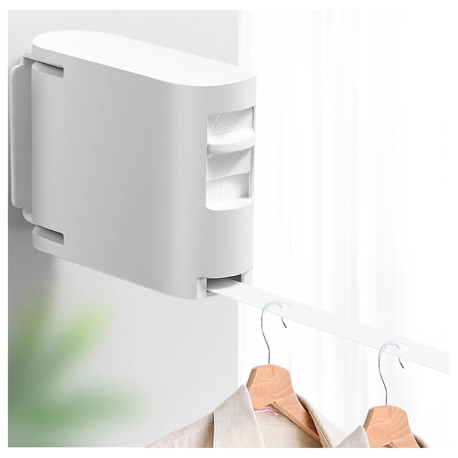 HASTHIP® Retractable Clothesline Indoor Outdoor Clothes Line Heavy Duty Clothes Drying Laundry Line Wall Mounted Drying Rack Clothing Retracting