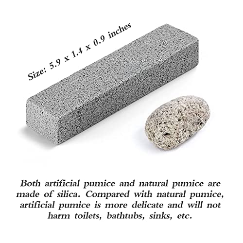 HASTHIP® 2PC Pumice Stone Scrubber, Pumice Stone for Foot Scrub Remove Toilet Bowl Hard Water Rings, Calcium Buildup and Rust Suitable for Cleaning Toilet, Bathroom, Kitchen Sink, Grill(Gray