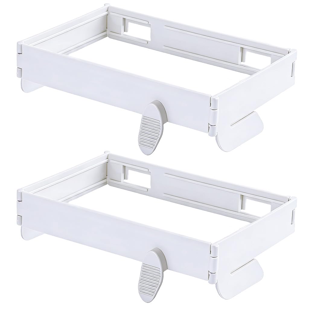 HASTHIP® Collapsible Trash Bag Bracket for Cabinet Door, No-Drill Kitchen Hanging Garbage Bag Holder, Closable Open Design, Anti-order Bag Rack for Cabinets, Pantry & Under-Sink Storage, Pack of 2