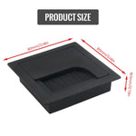 HASTHIP Desk Hole Cap 80x80mm for Office Cable Management with Flip Lid & Brush | Black Aluminium Cover