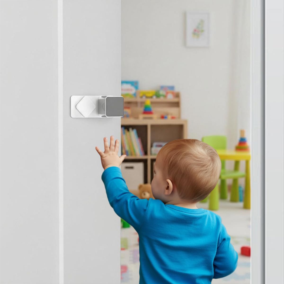 HASTHIP® 4Pcs Door Stopper Pinch Guards, Baby Proofing Safety Finger Protectors, No-Drill Rotatable Door Guard Stoppers for Child & Pet Safety, 4.5cm Safe Gap Baby Protection Products