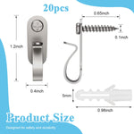 HASTHIP Stainless Steel Wall Hooks for String Lights featuring Screw Mount System | 20 Pcs Set