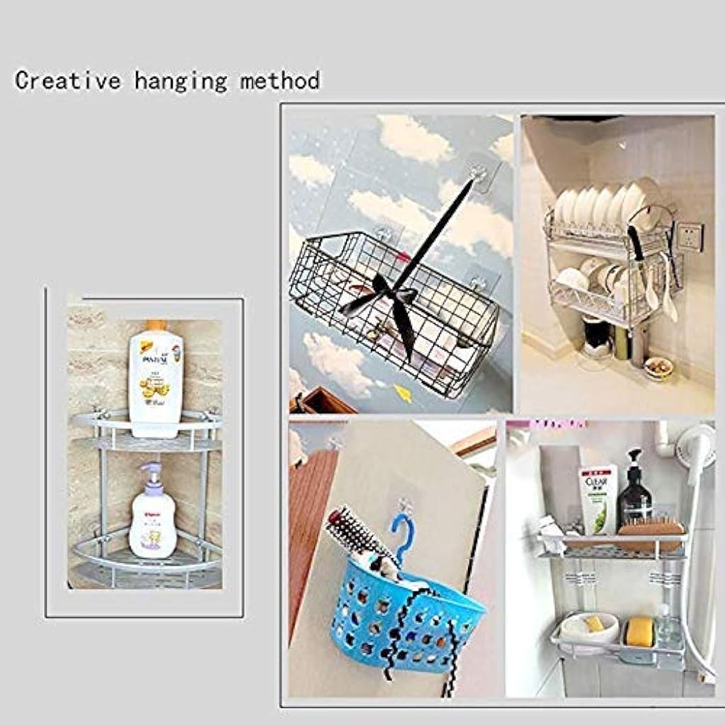 HASTHIP® 20Pcs Hooks for Wall Without Drilling, Waterproof Stick on Adhesive Stronger Plastic Wall Hooks for Hanging Strong, Wall hangings, Kitchen Accessories Items, Clothes Hanging