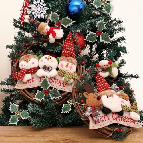 HASTHIP® 30Pcs Christmas Holly Berries with Green Leaves Christmas Decorations Gold and Red Artificial Holly Berries Hanging Christmas Ornaments for Xmas Tree, Garland Wreath, Home Decor