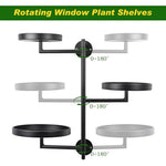 HASTHIP Rotating Window Plant Shelves for Indoor and Outdoor Display with Triple Layer Heavy Duty Metal Stand | Space Saving Wall Mount Design