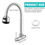 HASTHIP Wall Mounted Faucet for Kitchen and Bathroom featuring 360° Flexible Gooseneck | Zinc Alloy Construction with Switchable Water Modes