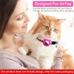 HASTHIP® Pink Cat Collar with Silicone Airtag Holder, Reflective Airtag Case Cat Collar with Bell Quick Release Adjustable Cat Collar