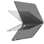 HASTHIP MacBook Air 13.6 Inch Cover for M4 M3 M2 | Snap-On 2-Piece Clear Hard Shell Case Black