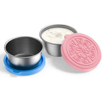 HASTHIP Salad Dressing Containers for Lunch and Travel with Leakproof Silicone Lids 40ml Stainless Steel Cups | Pink and Blue Reusable Set