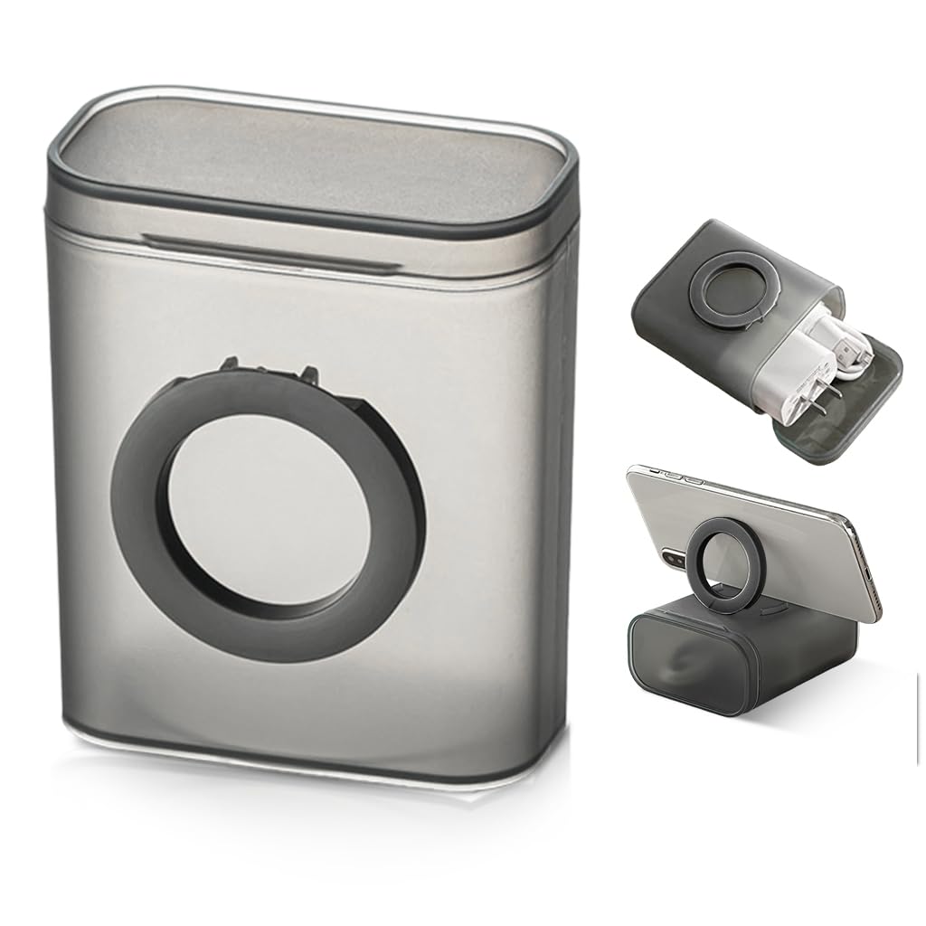 HASTHIP® Organizador de Cables de Viaje,Caja Portátil Almacenamiento con Tapa para Cables USB,Auriculares Cargadores y Accesorios Electrónicos 7.8x4.9x9.3cm