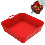 HASTHIP Air Fryer Silicone Baking Tray 8.2 in for 4–7QT with Anti‑Scalding Handles | Food Grade Reusable Liner