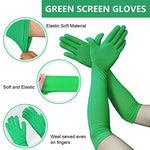 HASTHIP® Green Screen Photography Props Green Headcover and Long Sleeve Gloves Chroma Key Special Effects Background Chroma Keying Green Gloves and Head Cover for Digital Image and Video Editing