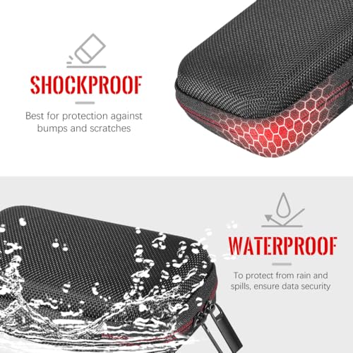 HASTHIP® Hard Carrying Case for Samsung T5 EVO, Portable SSD 2TB 4TB 8TB USB 3.2 Gen 1 External Solid State Drive Hard EVA Shockproof Water-Resistant Protective Storage Travel Bag