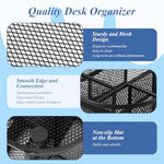 HASTHIP® Metal Grid Desk Organizer, Multi-Compartment Office Pen Stand, Space-Saving Storage Holder for Stationery, Gadgets, Home & Office Supplies