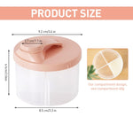 HASTHIP® 160G Baby Formula Dispenser 4-Compartment Baby Bilk Powder Container Food Grade PP Baby Food Container Travel Formula Milk Container for Milk Powder, Snacks (Pink)