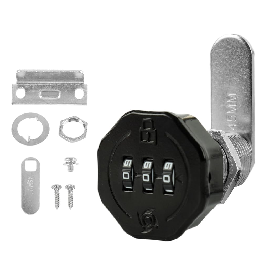 HASTHIP Cabinet Door Lock Kit for Drawers and Cabinets with 3 Digit Combination Zinc Alloy Security