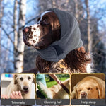 HASTHIP® Dog Ear Muffs, Breathable Pet Headgear, Outdoor Dust Dog Hoodie Head Cover, Four Season Universal Dog Ear Protection Cover Dog Hat Headgear Soothing Ear Protector Muff (Head Circle: 35-48cm)