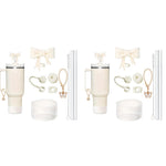 HASTHIP Stanley Cup Accessories Charm Kit Set 18PCS for Personalizing & Protecting Cups | Includes Butterfly Handle Charm and Straw Cleaning Brush